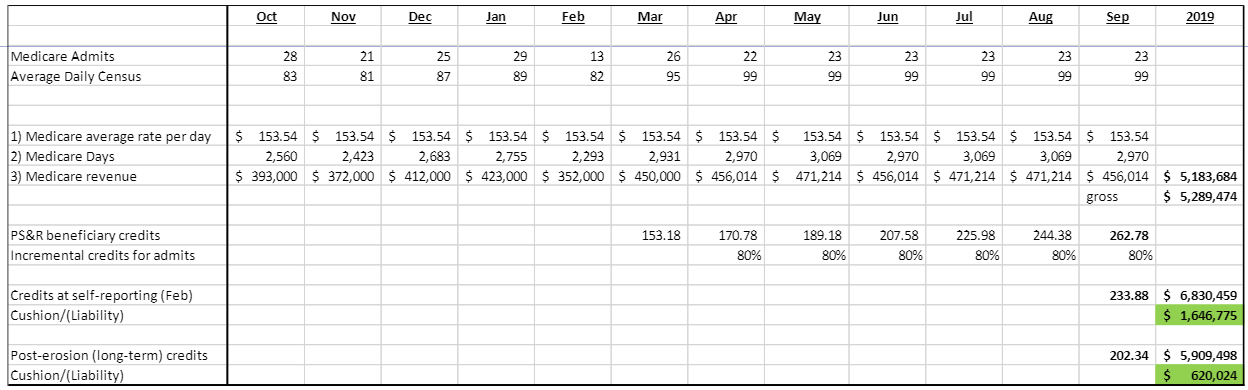 Cap Hospice Example Graph